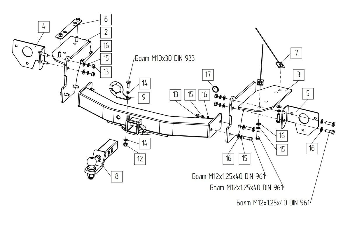 Фаркоп TowRus для GAC GS8 2021- Арт. 109182 109182 в Ростов-на-Дону
